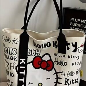 Hello Kitty Black and White Tote with Red Accents